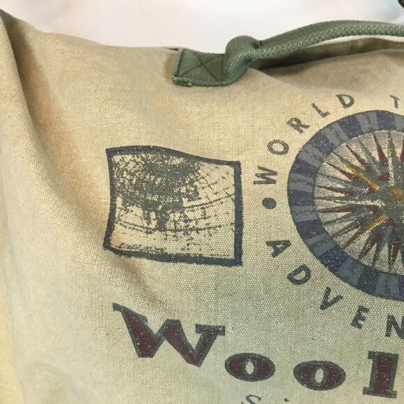 Woolrich World Travel Adventures Canvas Duffle Soft/Base Ball Carry Bag 28"X16" - Picture 3 of 16